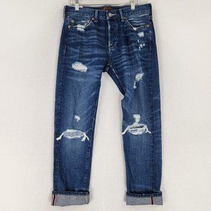 Abercrombie & Fitch Blue Distressed Straight Jeans